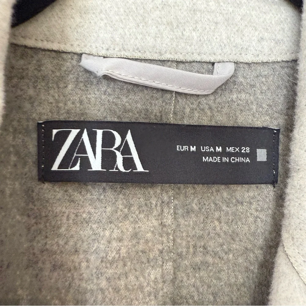 Zara Soft Turn-Down Collar Jacket Mink Marl Size Medium